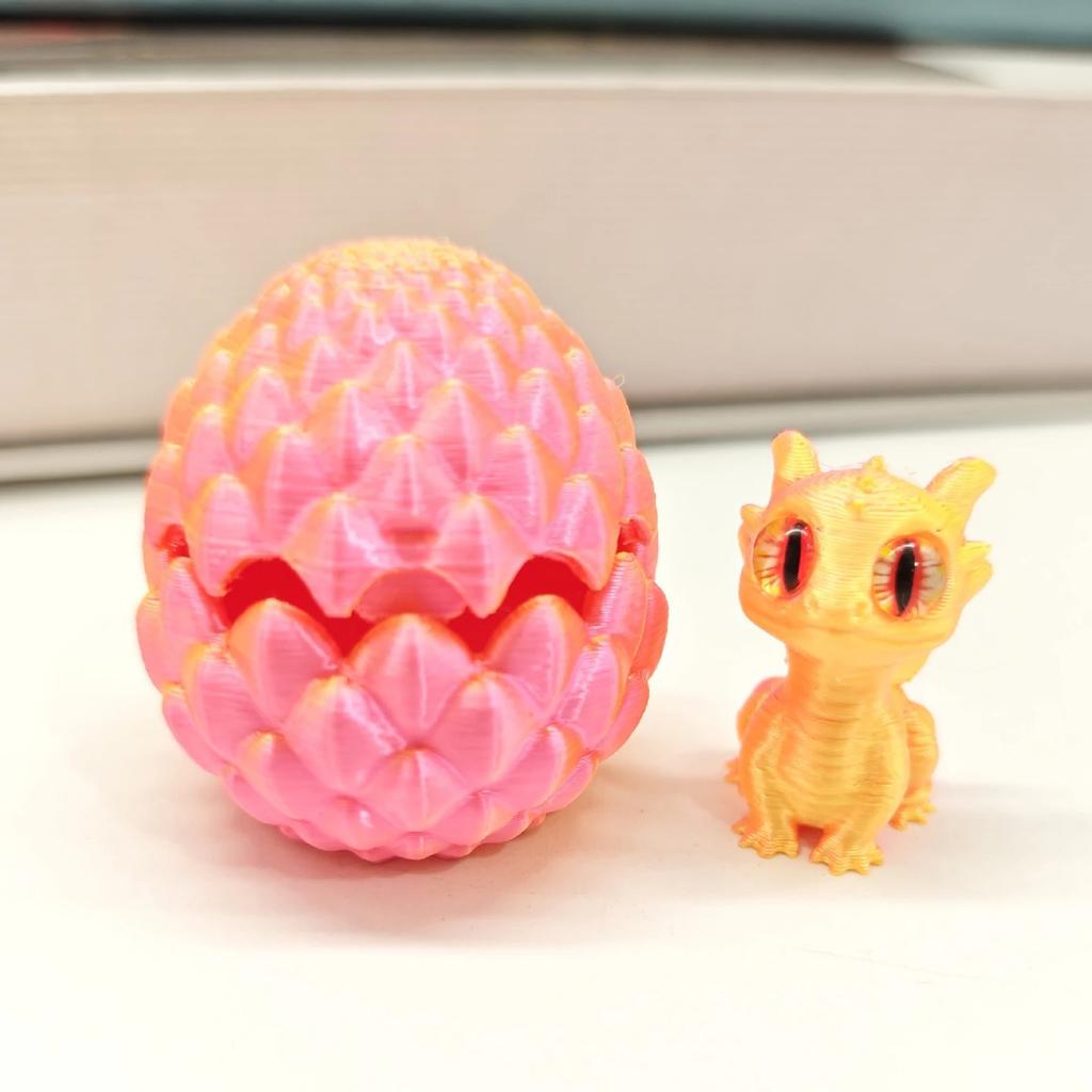 3D Printed Mini Crystal Small Dragon Egg Set (Random Eyes) Gradient Color Toy Desktop Ornament Children's Gift Home Decor