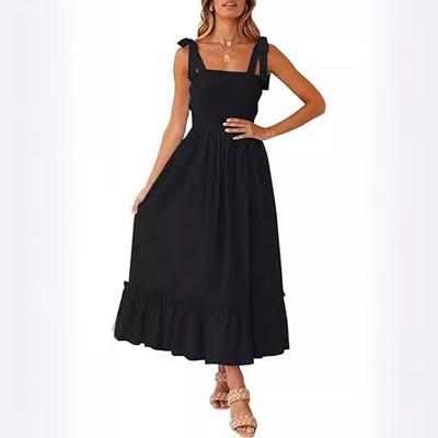 Women's Range Simple Solid Colour Halter Long Dresses