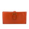 Leather Bean Purse Orange Leather Women Used