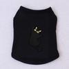 Halloween Pet Vest Cute Black Cat Cartoon Print Sleeveless Shirt Soft Breathable Costume For Kitten Puppy Party Daily Outfit