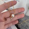 PANJBJ 925 Sterling Silver Round Necklace for Women Pearl Zircon Bead Minimalism Sweet Jewelry Gift Dropshipping