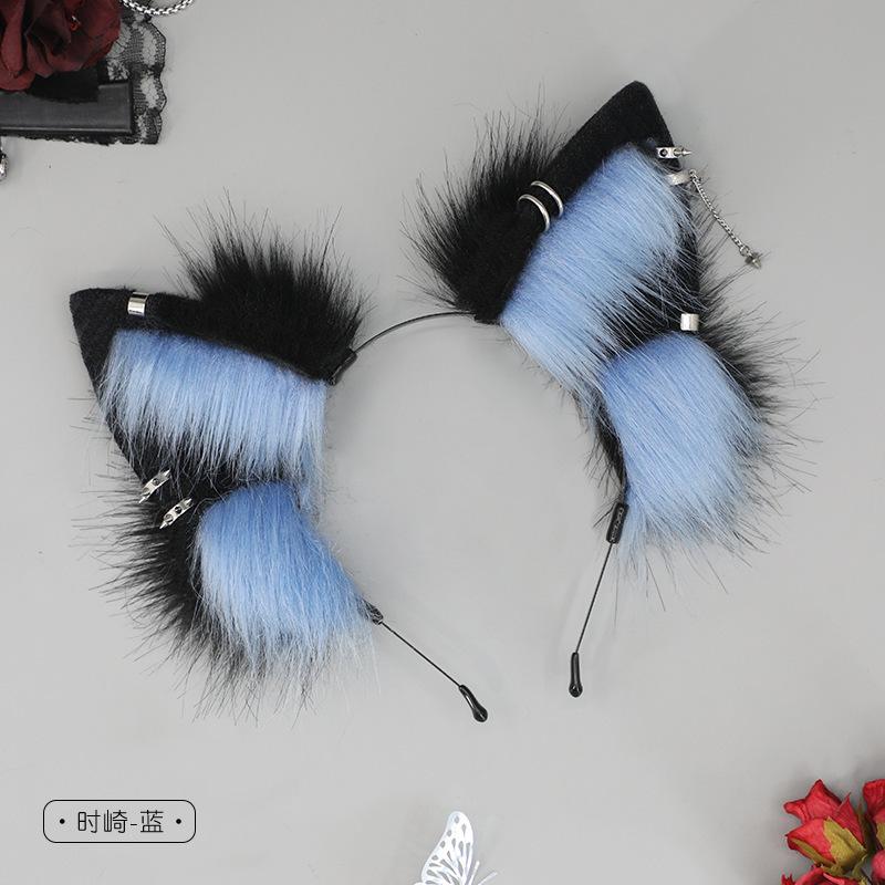 Handmade Cute Plush Animal Ears Cosplay Comic Show Punk Headband Spice Girl Headgear European and American Style Hair Accessories