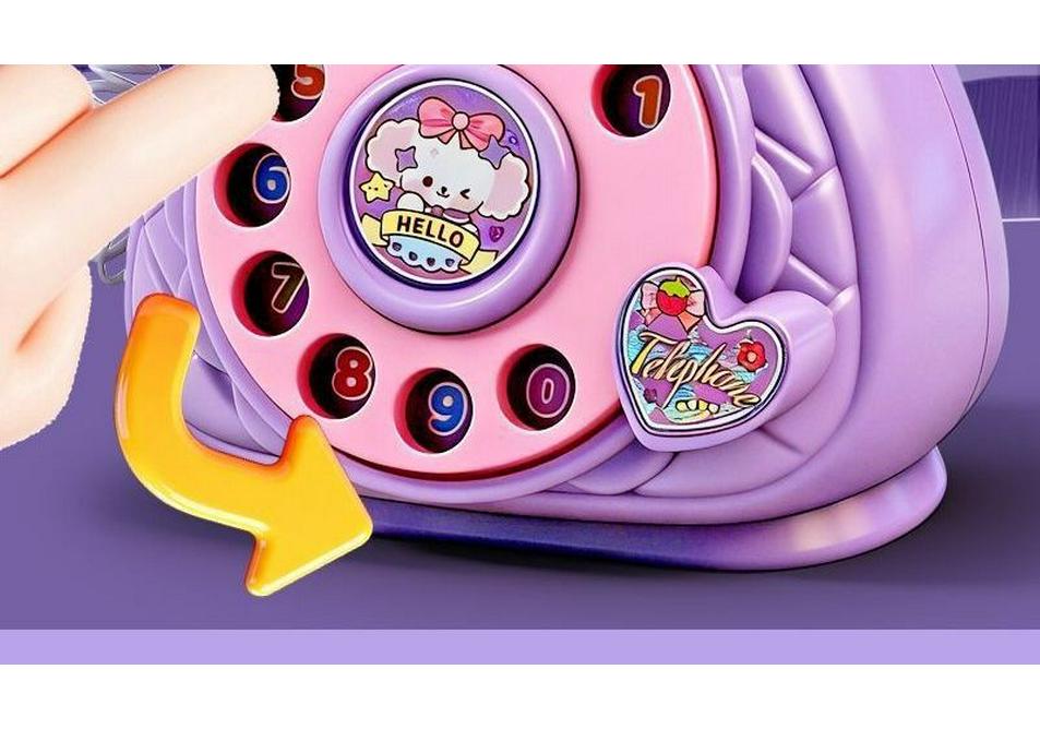 Retro Princess Toy Telephone: Ringing Sound, Educational Play for Early Childhood.