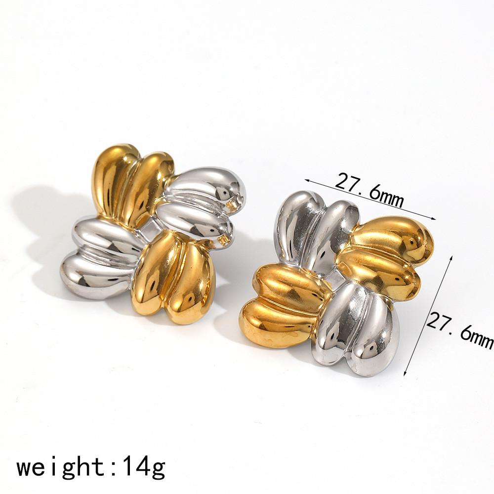 Boucles d'oreilles géométriques modernes en acier inoxydable pour femmes avec surface plaquée et look élégant