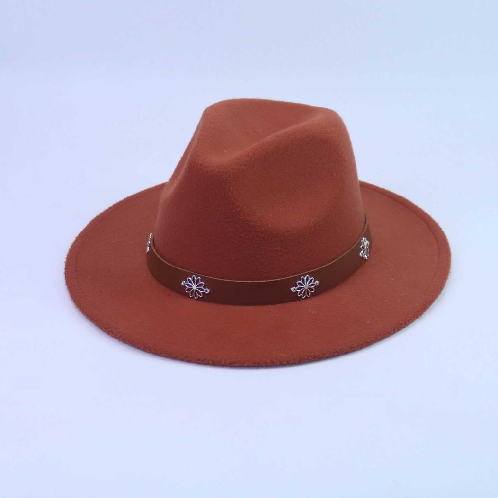 Autumn and Winter Men's and Women's Top Hats Classic Jazz Hats Wool Hats Big Eaves Hat Flat Edge Jazz Hats
