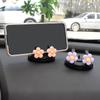 360° Rotating Purple Flower Car Phone Holder - ABS Material, Non-Slip Base with Floral Design for Dashboard Mount, Compatible with Smartphones