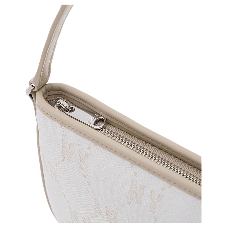 MLB 26 Spring Collection New York Yankees Diamond Old Flower Faux Leather And Polyester Underarm Bag Mini Women Handbag Deep-Cream 3ABQMJ16N-50CRD