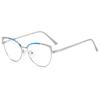 Color-Changing Anti-Blue Light Cat Eye Glasses with Rhinestones and Myopia-Compatible Flat Lenses