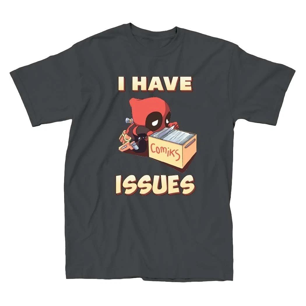Marvel Deadpool I Have Issues Men s Charcoal T-Shirt New S