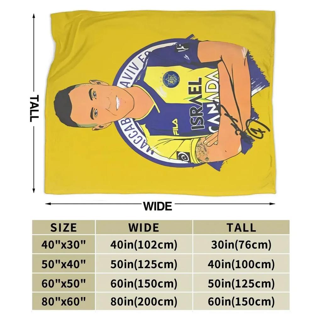 Plaid Polaire Toutes Saisons Maccabi Tel Aviv Ultra Doux en Flanelle Imprimé Numérique Premium Microfibre Polaire Moelleuse
