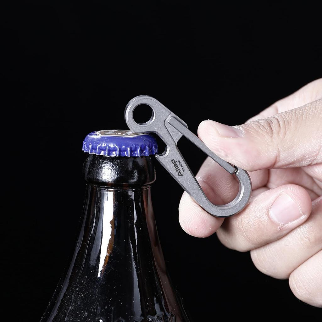 ATiAP Titanium Carabiner Clip Car Multifunctional Family Keychain Bottle 1 Titanium Key Unisex High-Durability Keychain, Keychain, Opener, Ring,