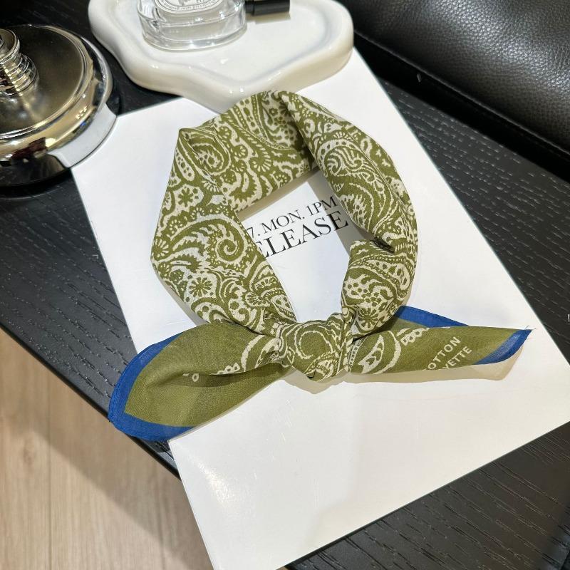Spring and Autumn pure cotton 55cm small square scarf women's literary silk scarf versatile decorative scarf thin headscarf headband scarf