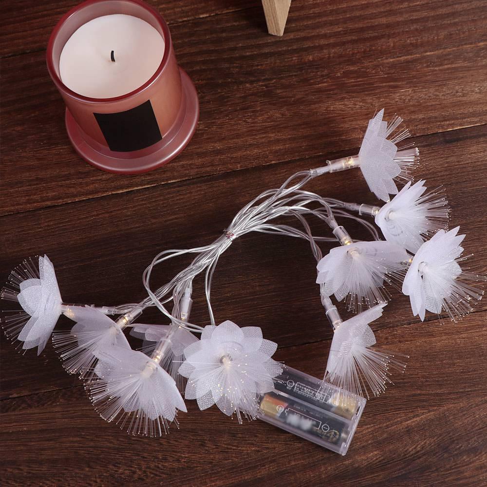 LED Christmas Tree Flower Lights Fiber Optic Flower String Lights Flash Battery Powered Fairy Lamp 1.5M/3M Camping Outdoor Light