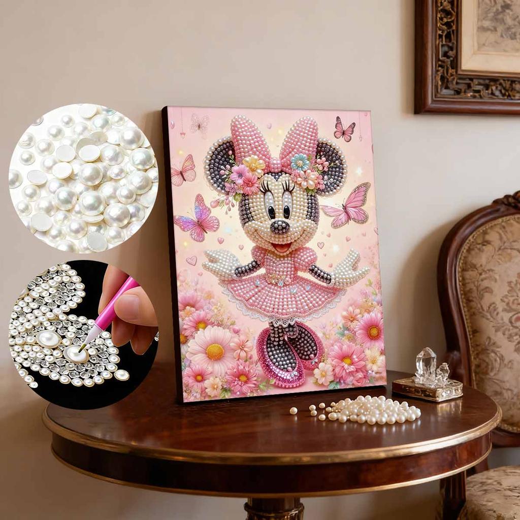 Disney Minnie Pearl Painting Art 5D DIY Full Diamond Embroidery Mosaic Cross Stitch Kit Home Room Decor