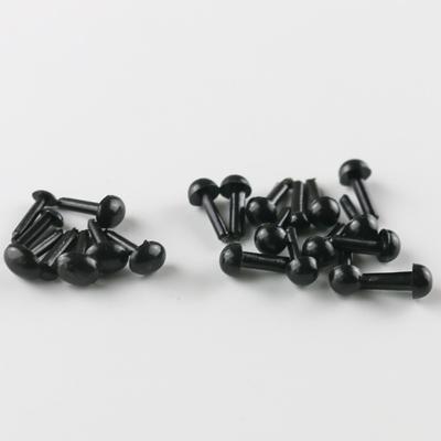 100Pcs Plastic Black Plastic Safety Thread Eyes Safety Plastic Safety Curved Eyes  Plush Toy