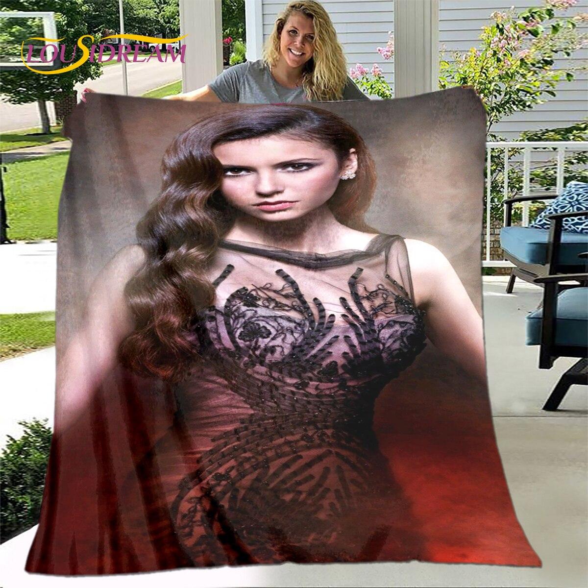 

Щільний плед з принтом «Щоденники вампіра», Фланелевий плед, М який теплий плед для вітальні, спальні, ліжок, дивана, подорожей 100x150cm