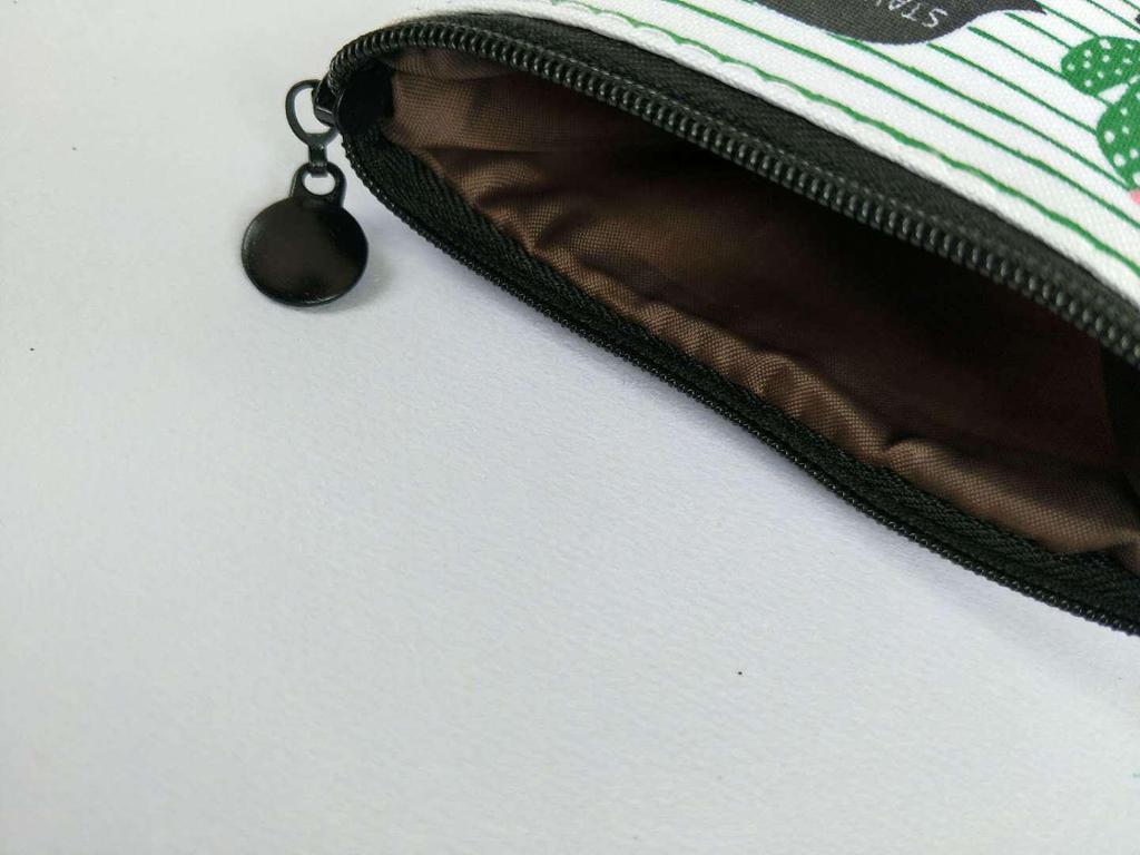 Маленький свіжий полотняний гаманець для монет із кактусом на блискавці