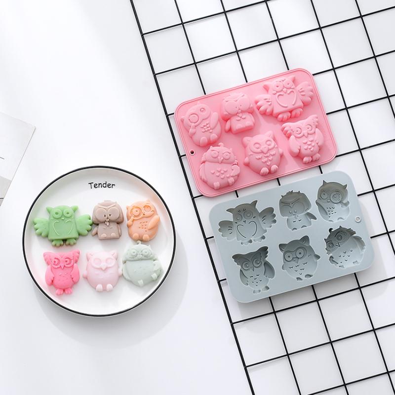 3D Owl Silicone Molds For Cake Gummy Jello Ice Cube Soap Mold Crayon Cake Decoration Soap Molds Silicone Baking Mould