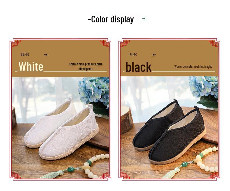 Boys' Hanfu-Style Embroidered Cloth Shoes - Ancient Chinese Design, Handmade for Kids
