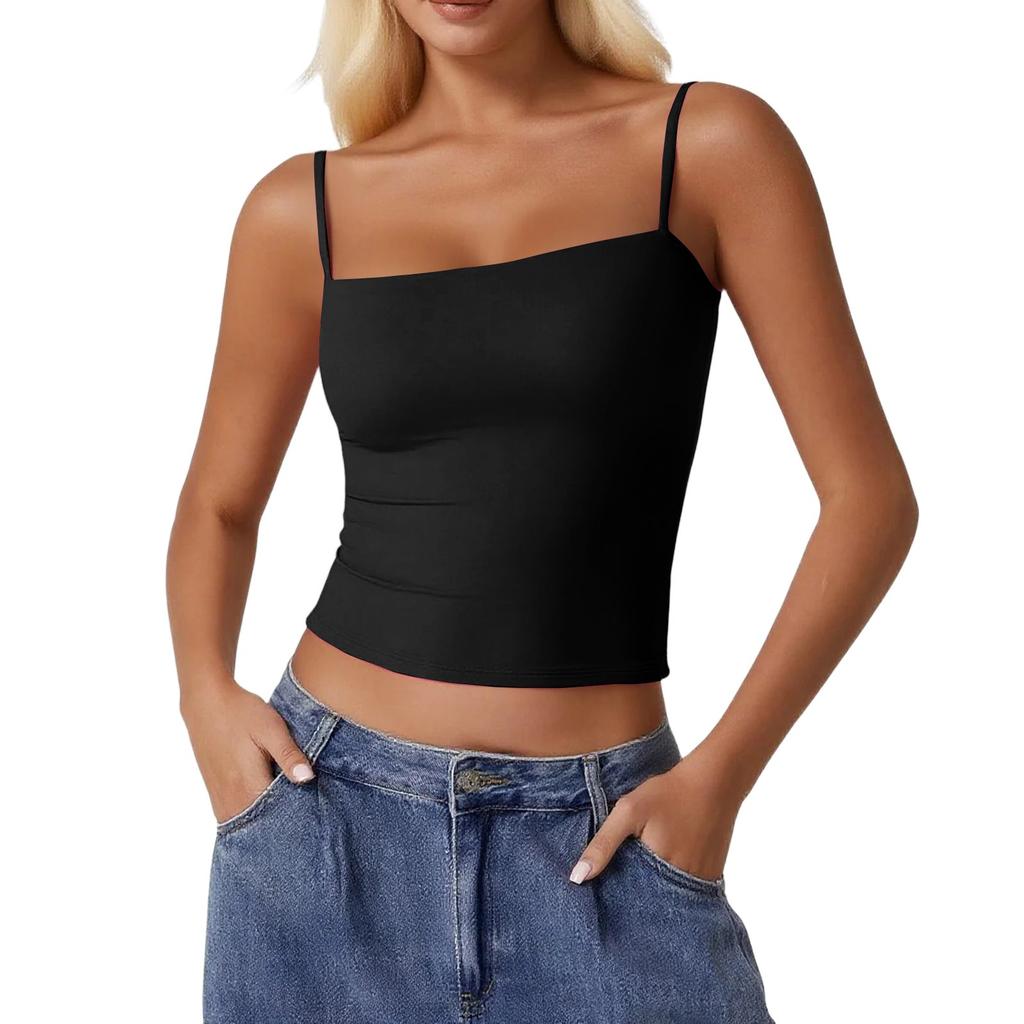Women's Fashion Sleeveless Sexy Adjustable Small Camisole Colour Tank Top