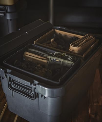 GORDON MILLER 50L Stackable Trunk Cargo Storage Box Organizer, Dark Gray, with Lid, Outdoor Seating, Large Capacity, 1664702