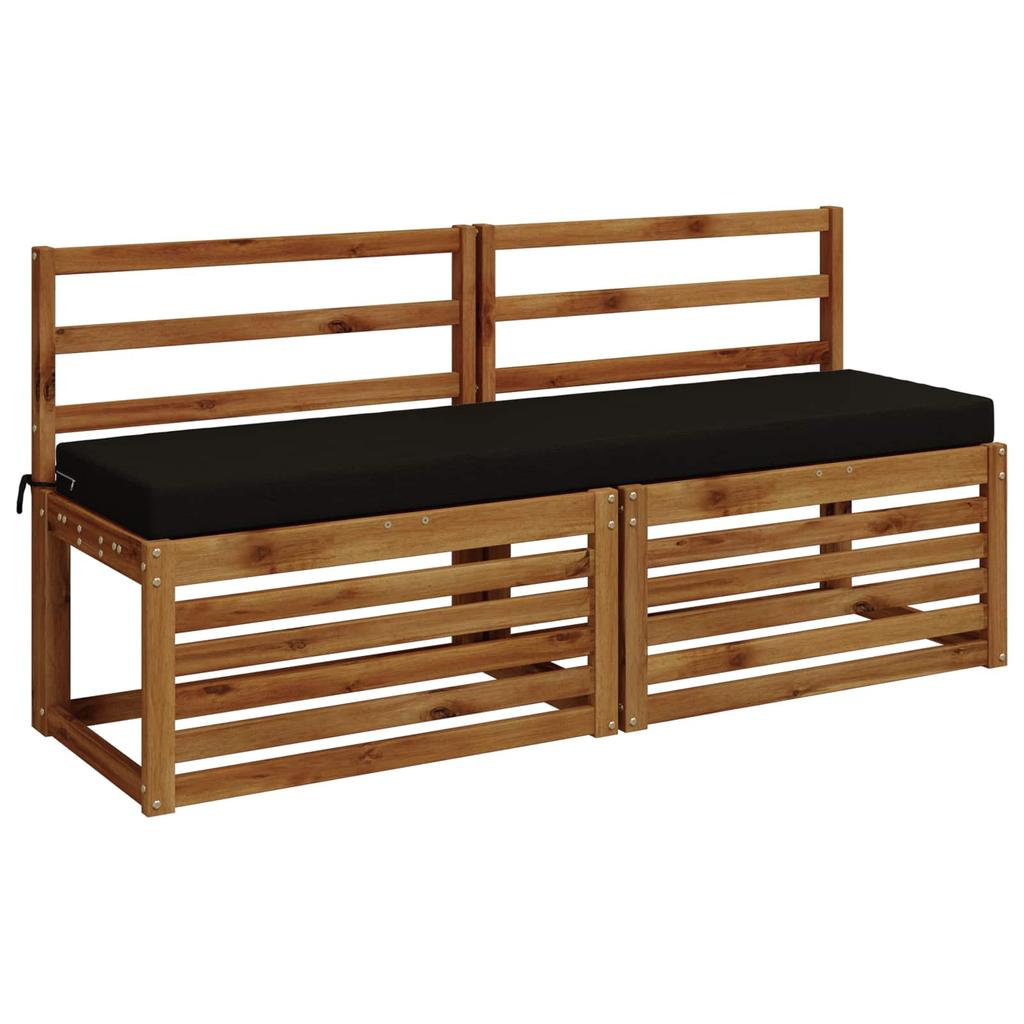 2 piece Bench Cushion Set SOEST 100percent Polyester Black