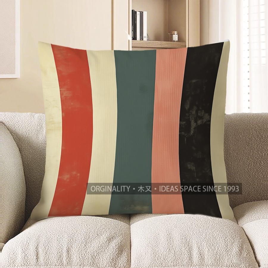 Home Decor Vibrant Striped Pattern Throw Pillow for Home Pattern Cushion Cover Suitable for Sofa Bedroom Car Pillow Cover