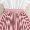 8-12Y Girls Dresses Pop Children's Summer New Foreign-style Fly Sleeve Dress Colour Temperament Pleated Skirt