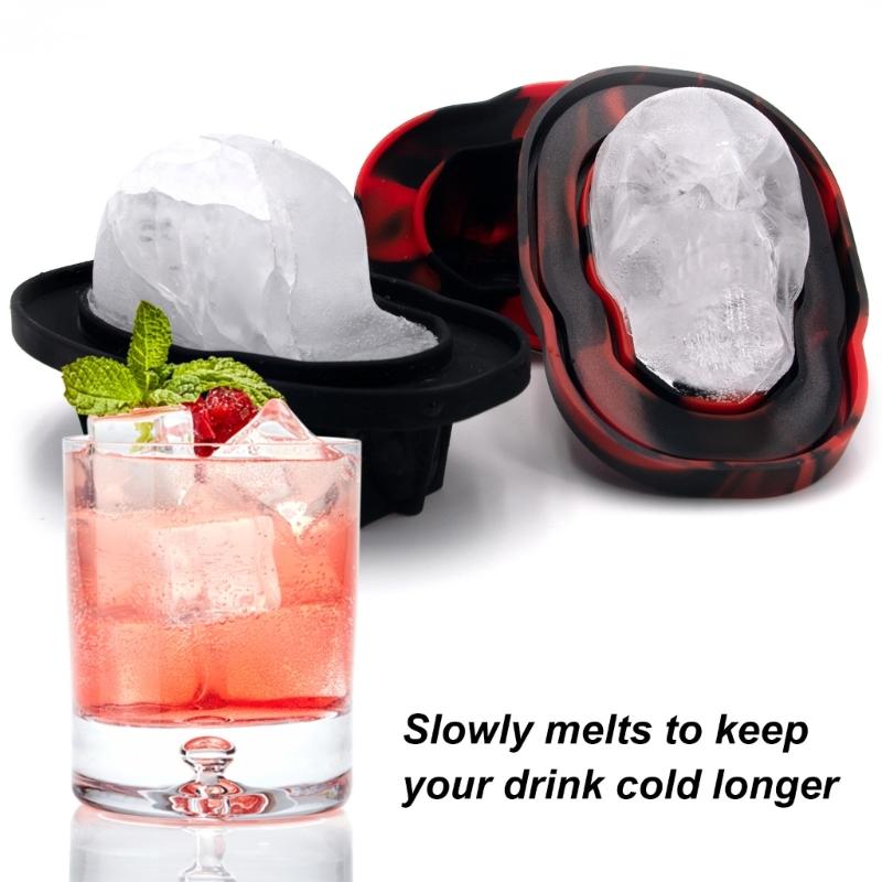 Silikon Totenkopf Eiswürfelform Eis am Stiel Herstellungs Werkzeug für Heimische Zusammenkünfte und Getränkedekorationen Getränkezubehör