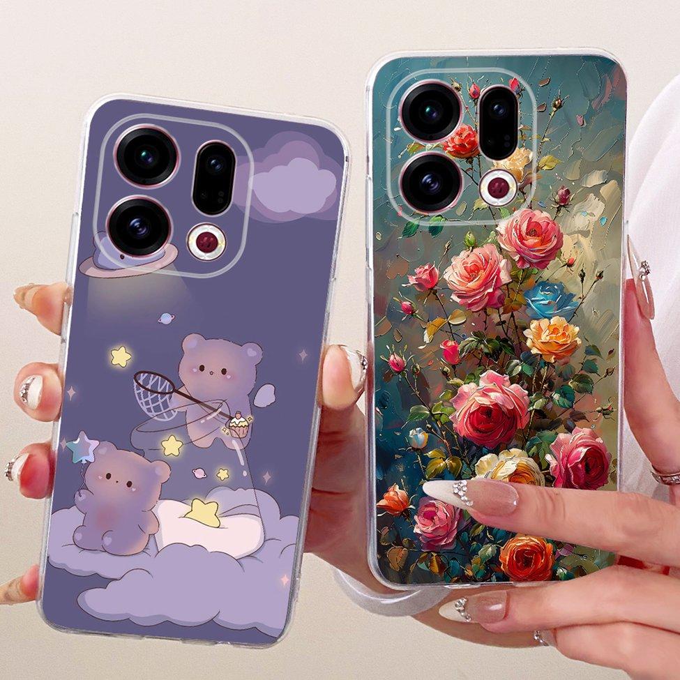 Clear For Oppo Find X9 Case Cover Cute Cat Fashion Butterfly Luxury Painted Soft Casing For Oppo CPH2797 PLJ110