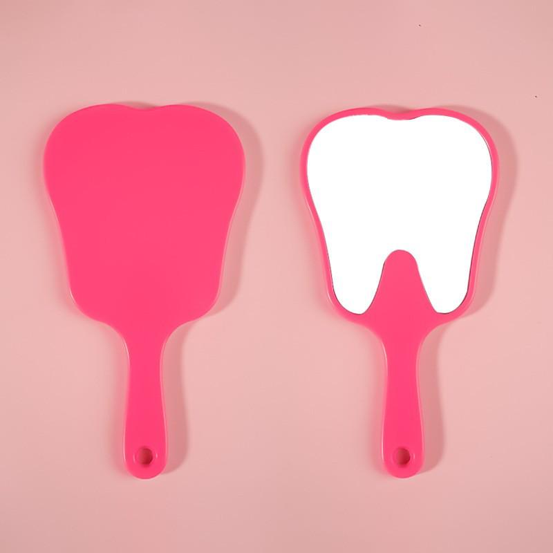 Cartoon Beauty Tooth Mirror: Cute Portable Handheld Mirror with Logo Option, Plastic Desktop Design
