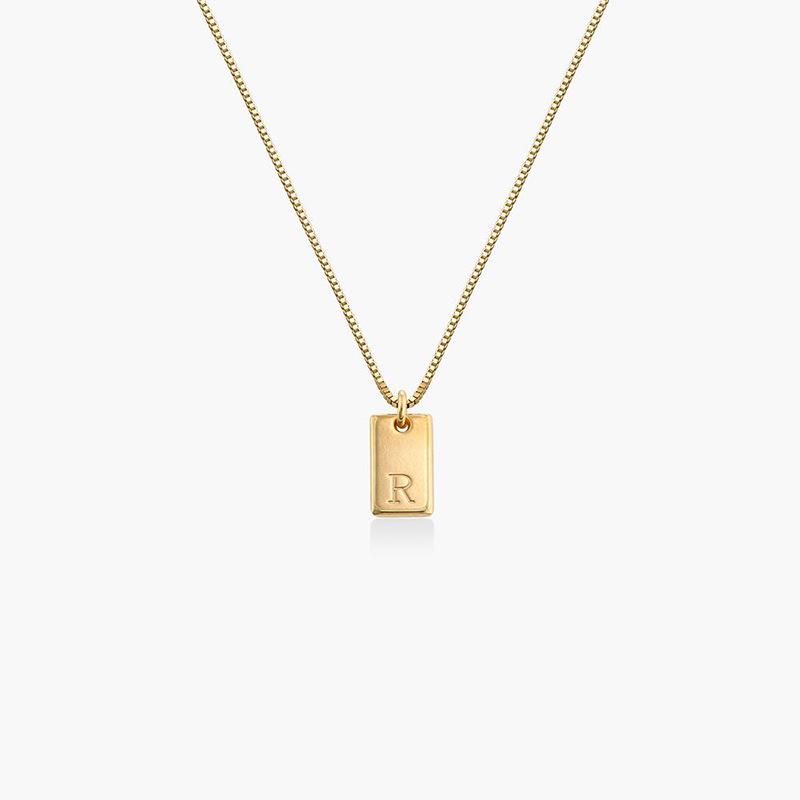 Minimalist Initial Square Pendant Titanium Steel Necklace for Women