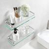 Space Aluminum Glass Shelf - Multi-size, Single or Double Layer Rectangular Bathroom Storage Shelf.