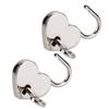 2 Sets Heart Shaped Padlock & Skeleton Key Metal Lock for Luggage Diary Book Jewelry Box