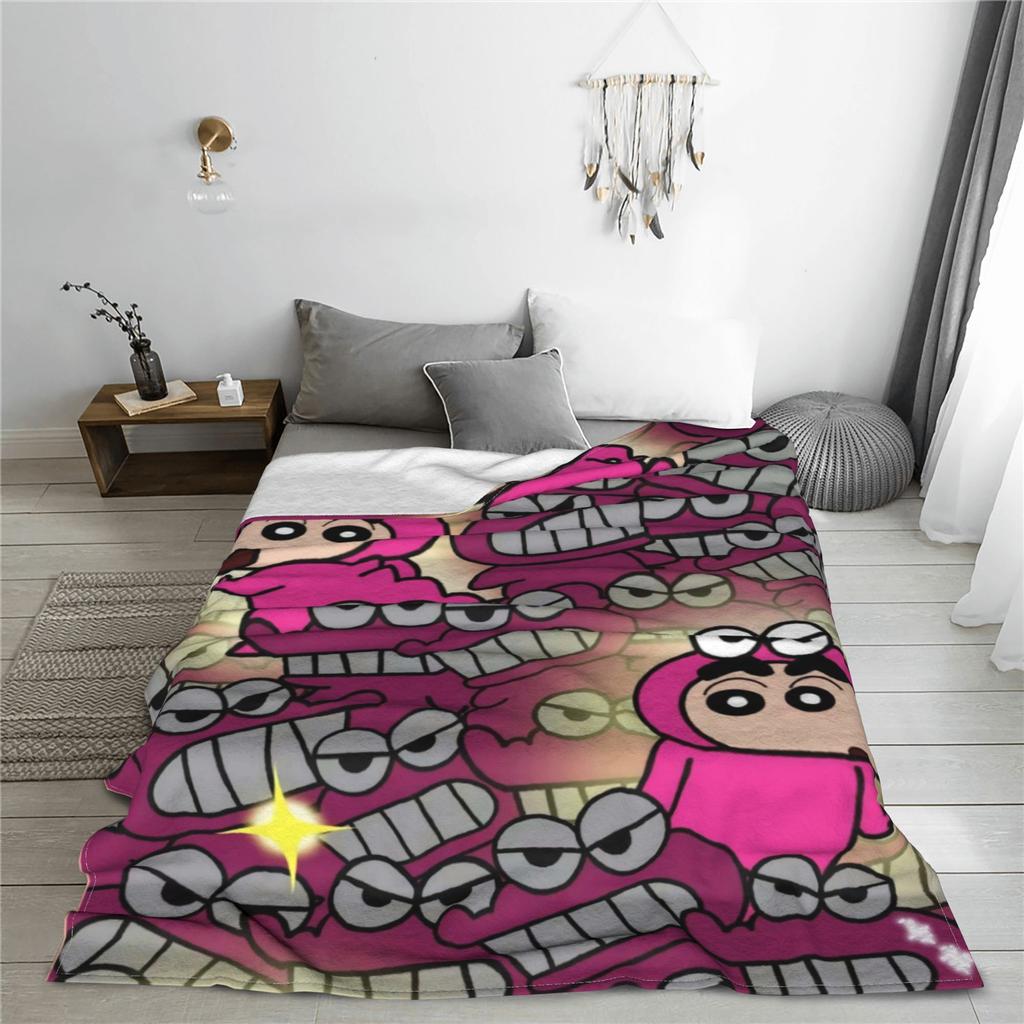 Crayons Shin-chans Cosplay Plush Blanket Kids Adult  Flannel Throw Blanket For Outdoor Super Soft Custom Quality Bedspread Gift