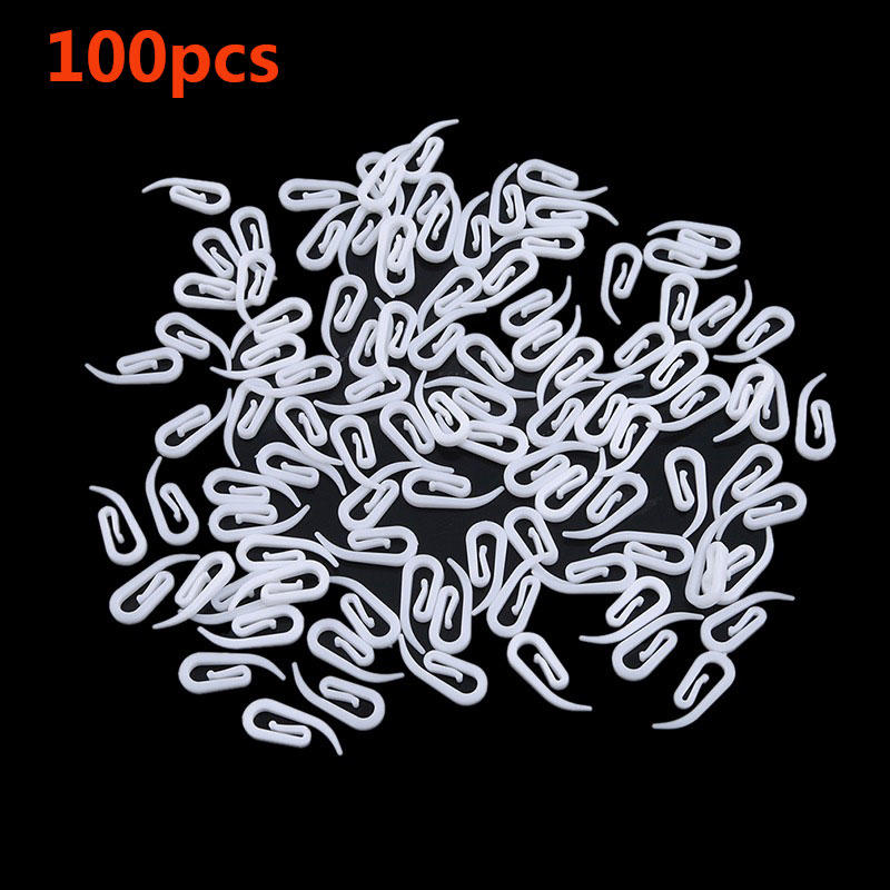 

100/200pcs Curtain Hanging Hooks Ring White Plastic Curtain Hook For Car Home Office Curtain Window Curtain Hanger Hooks