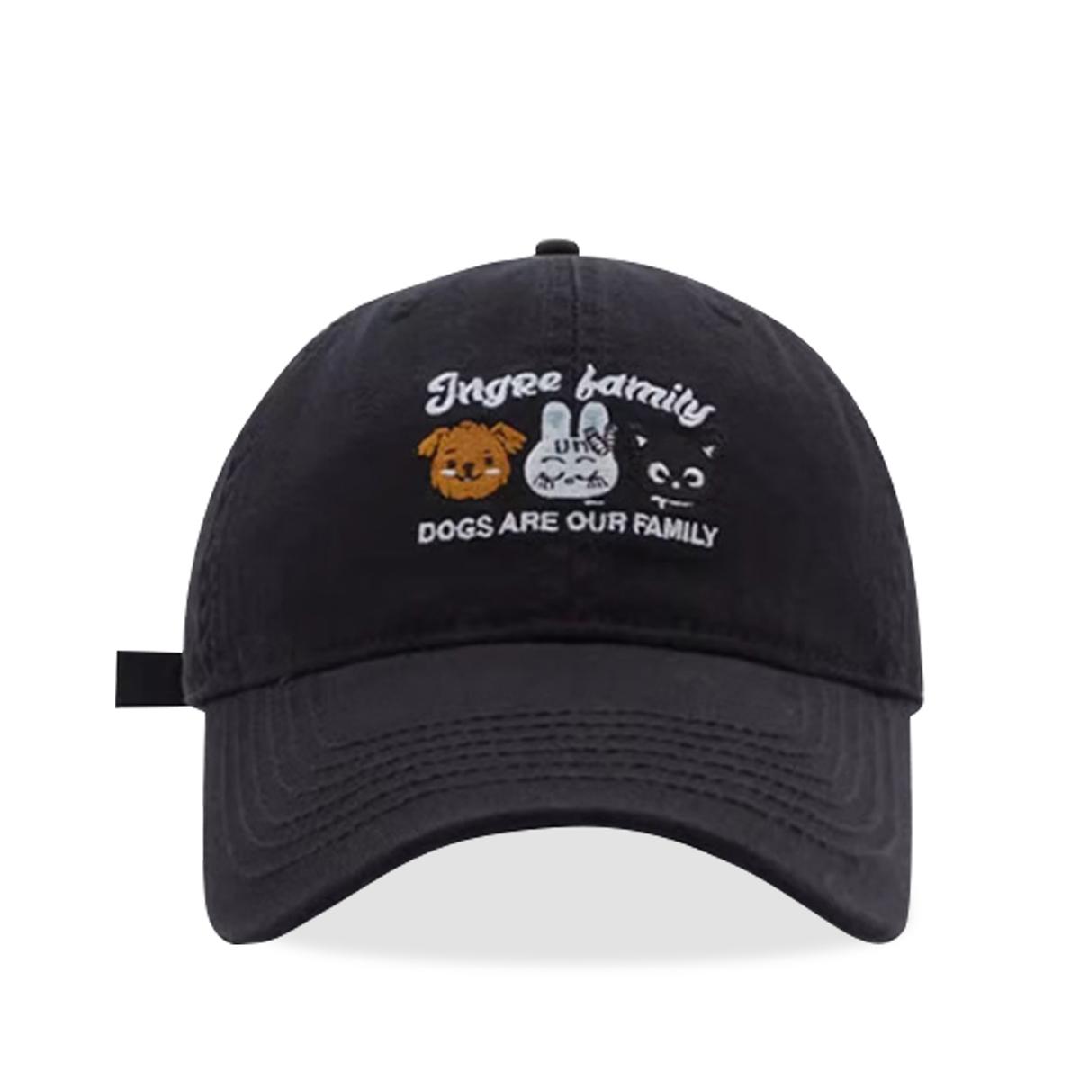 

Korean-Style Cartoon Cute Embroidered Baseball Cap for Women, Spring and Summer Sun Protection Versatile Cap That Makes the Face Look Smaller чёрный