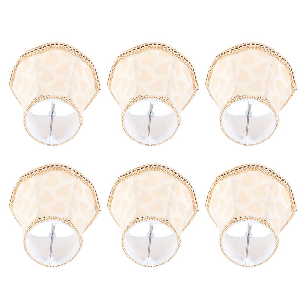 6 stk Stoff Lampeskjerm Vegglampe Deksel Lysekrone Lampeskjerm for Hjemmedekorasjon Lystilbehør