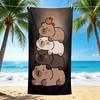 1Pc Cute Bear Stack Beach Towel Quick Dry Multiuse For Beach Pool Gym Yoga Home Travel Christmas Halloween Xmas Gift G177