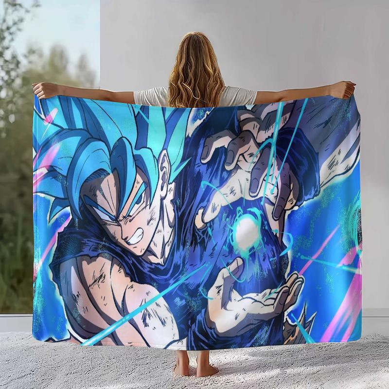 Anime D-Dragon Ball Game Cartoon Flannel Blanket,Ultra Soft Warm Plush Throw for Home Bedroom Bed Sofa Cover Office Camping