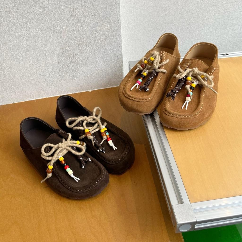 Two Wear Genuine Leather Kangaroo Shoes 2025 Autumn New Flat-bottomed German Training Shoes Women's Shoes Casual Shoes Versatile Small Leather Shoes S