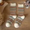 Women's Cotton Socks for Autumn and Winter Thickened Retro Mid-calf Women's Ethnic Pile Socks