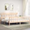 VidaXL Bed Frame with Headboard 200x200 Cm Solid Wood 3193356