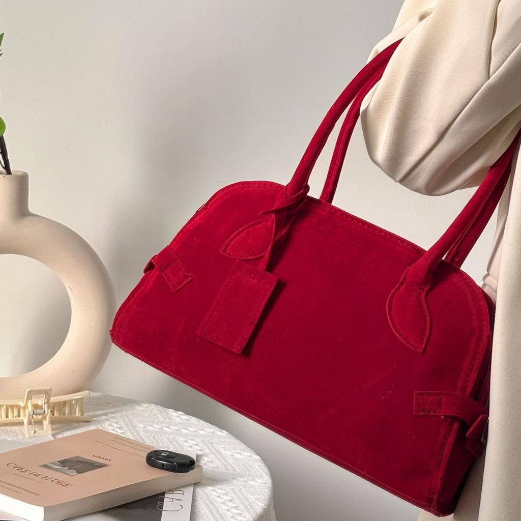 Retro červená svatební taška dámská nová trendy prémiová textura niche dojíždějící matná kůže přenosná taška přes rameno