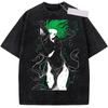 Anime One Punch T Shirt Manga Cartoon Tatsumaki Garou Saitama Vintage Washed Tops Tees Harajuku Short Sleeve Oversized T-shirt
