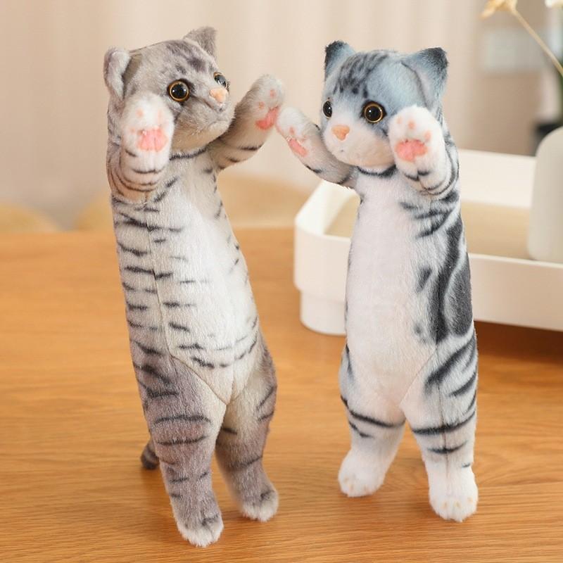Tabby Calico Black Cat Tigertight Felis Plush Toy Stuffed Dolls Animal Gifts
