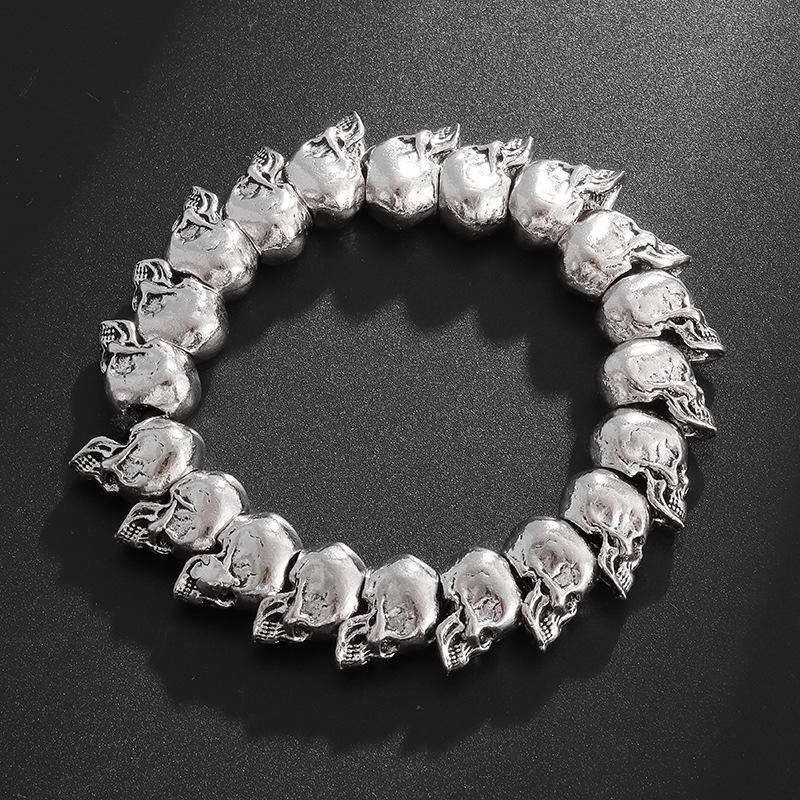 Small Skull Bracelet Trendy Men and Girlfriend Punk Handmade Hip Hop Bracelet Bracelet