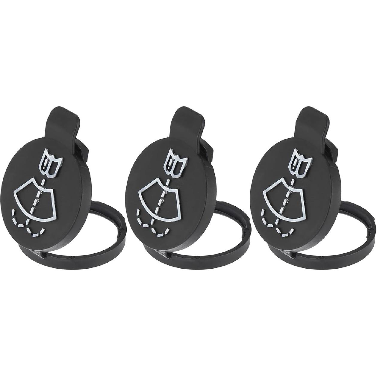 ACROPIX Windshield Washer Fluid Reservoir Bottle Tank Cap Fit for Buick Enclave for Chevy Equinox - Pack of 3 Black