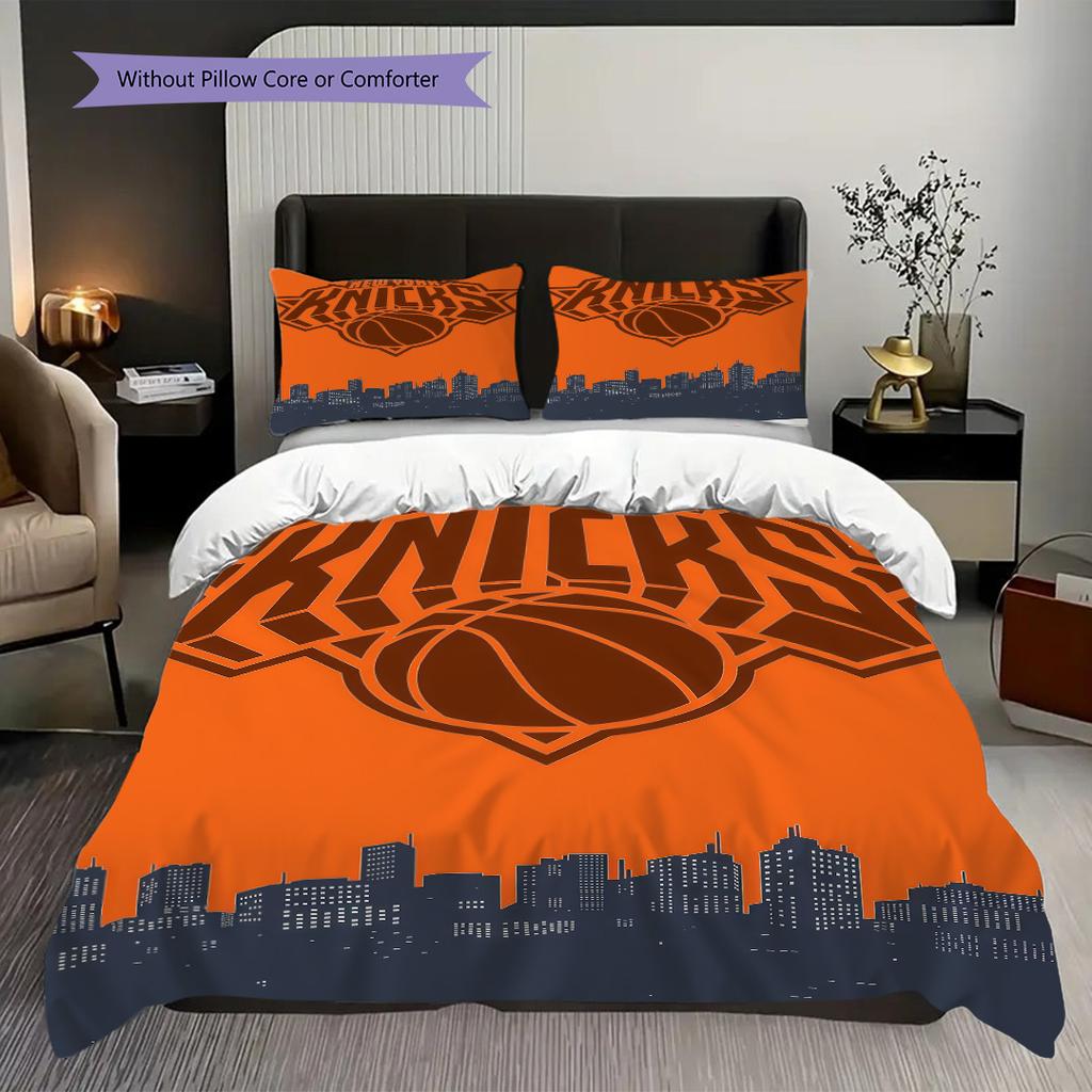 Set Tre Pezzi Spirito Dinamico del Basket New York Knicks(1 * copripiumino + 2 * federa, senza nucleo)Morbido e confortevole