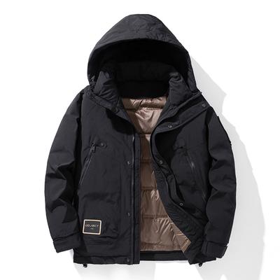 Winter Men's Loose Hooded Down Jacket for Outdoor Hiking and Mountaineering, Windproof, Warm, Breathable and Assault Jacket